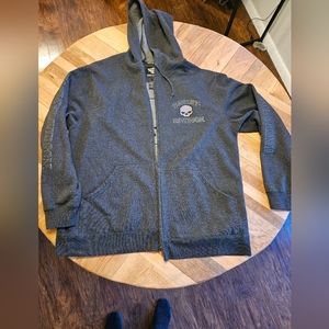 XL HARLEY-DAVIDSON SKULL ZIP UP HOODIE